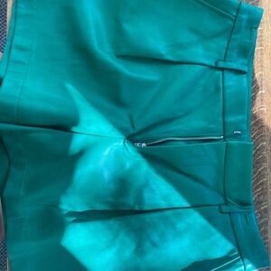 Green Leather Shorts